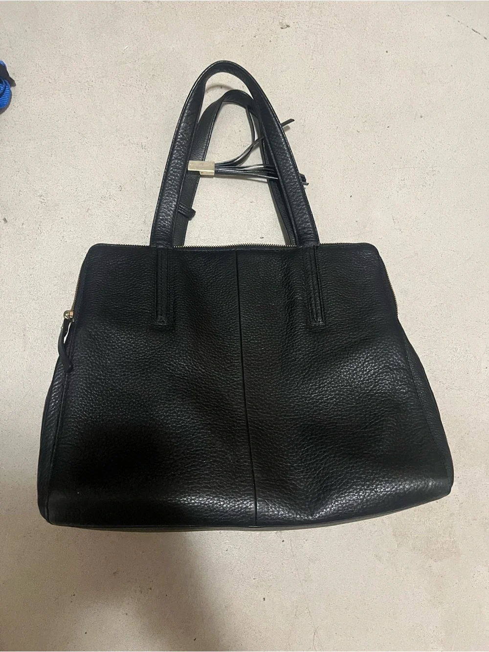 kate spade Black Pebbled Leather Satchel with Gold Hardware